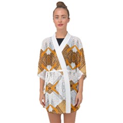 Abstract African Pattern Half Sleeve Chiffon Kimono by gloriasanchez