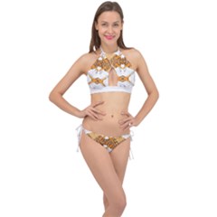 Abstract African Pattern Cross Front Halter Bikini Set by gloriasanchez