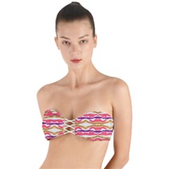 Earth Boho Print Twist Bandeau Bikini Top by gloriasanchez