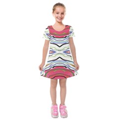 Bohemian Colorful Pattern B Kids  Short Sleeve Velvet Dress by gloriasanchez