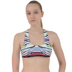 Bohemian Colorful Pattern B Criss Cross Racerback Sports Bra by gloriasanchez