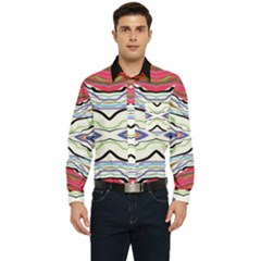 Bohemian Colorful Pattern B Men s Long Sleeve Pocket Shirt  by gloriasanchez