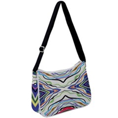 Bohemian Colorful Pattern B Zip Up Shoulder Bag by gloriasanchez