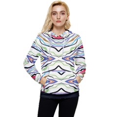 Bohemian Colorful Pattern B Women s Lightweight Drawstring Hoodie by gloriasanchez