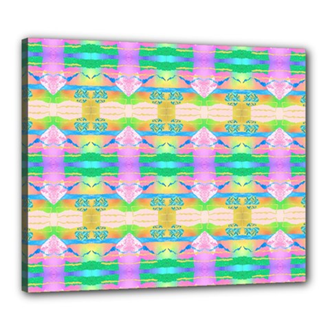 Colorful Neon Pattern  Canvas 24  X 20  (stretched) by gloriasanchez