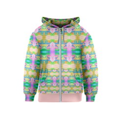 Colorful Neon Pattern  Kids  Zipper Hoodie by gloriasanchez