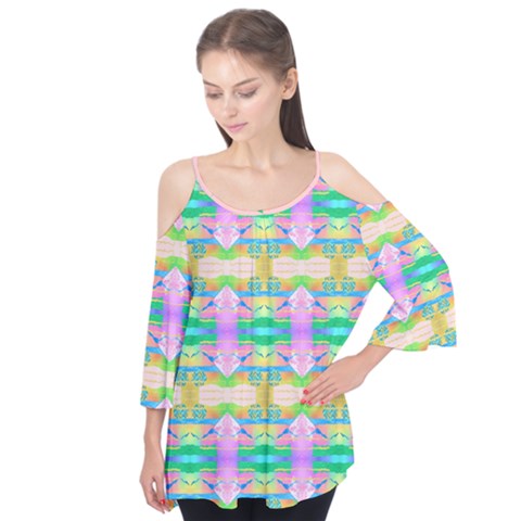 Colorful Neon Pattern  Flutter Tees by gloriasanchez