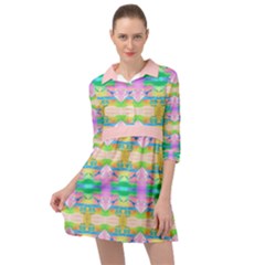 Colorful Neon Pattern  Mini Skater Shirt Dress by gloriasanchez