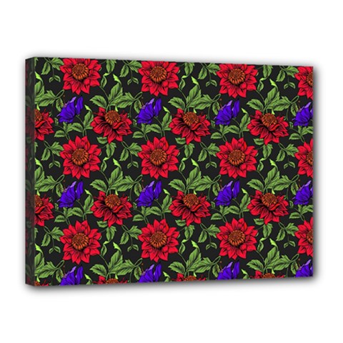 Spanish Passion Floral Pattern Canvas 16  x 12  (Stretched)