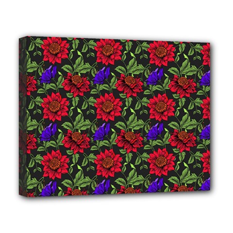 Spanish Passion Floral Pattern Deluxe Canvas 20  x 16  (Stretched)