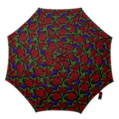 Spanish Passion Floral Pattern Hook Handle Umbrellas (Large)