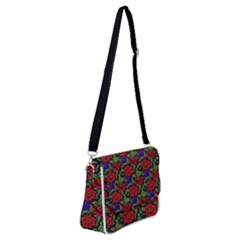 Spanish Passion Floral Pattern Shoulder Bag With Back Zipper by gloriasanchez