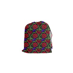 Spanish Passion Floral Pattern Drawstring Pouch (XS)