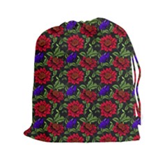 Spanish Passion Floral Pattern Drawstring Pouch (2XL)