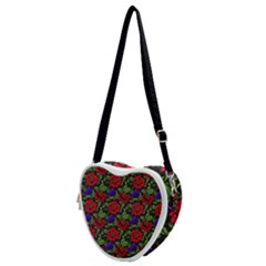 Spanish Passion Floral Pattern Heart Shoulder Bag