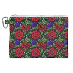 Spanish Passion Floral Pattern Canvas Cosmetic Bag (XL)