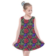 Spanish Passion Floral Pattern Kids  Summer Dress by gloriasanchez