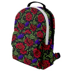 Spanish Passion Floral Pattern Flap Pocket Backpack (Small)