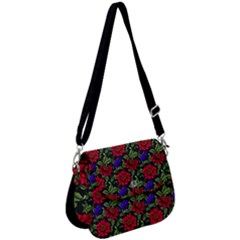 Spanish Passion Floral Pattern Saddle Handbag