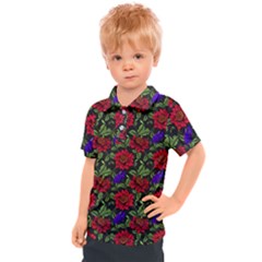 Spanish Passion Floral Pattern Kids  Polo Tee
