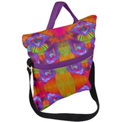 Glitch Futuristic Punk  Fold Over Handle Tote Bag by gloriasanchez