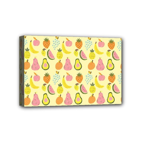 Tropical Fruits Pattern  Mini Canvas 6  X 4  (stretched)
