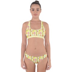 Tropical Fruits Pattern  Cross Back Hipster Bikini Set by gloriasanchez