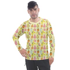 Tropical Fruits Pattern  Men s Pique Long Sleeve Tee