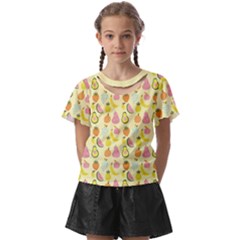 Tropical Fruits Pattern  Kids  Front Cut Tee