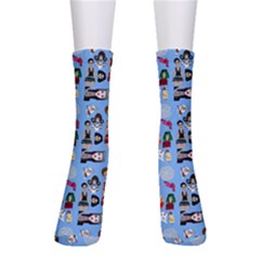 Drawing Collage Blue Men s Crew Socks