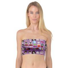 Drawing Collage Purple Bandeau Top by snowwhitegirl