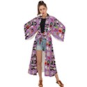 Drawing Collage Purple Maxi Kimono View1