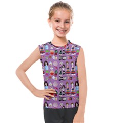 Drawing Collage Purple Kids  Mesh Tank Top by snowwhitegirl