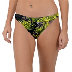 Acid Green Patterns Band Bikini Bottom by kaleidomarblingart