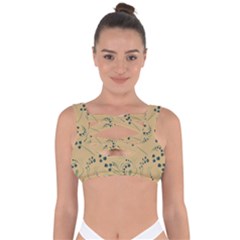 Folk Floral Art Pattern  Flowers Abstract Surface Design  Seamless Pattern Bandaged Up Bikini Top by Eskimos