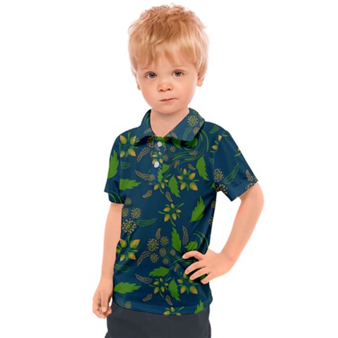 Folk Floral Art Pattern  Flowers Abstract Surface Design  Seamless Pattern Kids  Polo Tee by Eskimos