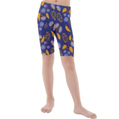 Folk Floral Art Pattern  Flowers Abstract Surface Design  Seamless Pattern Kids  Mid Length Swim Shorts by Eskimos