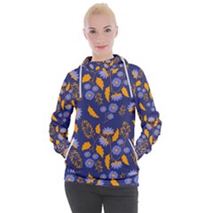 Folk Floral Art Pattern  Flowers Abstract Surface Design  Seamless Pattern Women s Hooded Pullover by Eskimos