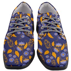 Folk Floral Art Pattern  Flowers Abstract Surface Design  Seamless Pattern Women Heeled Oxford Shoes by Eskimos