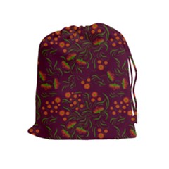 Folk Floral Art Pattern  Flowers Abstract Surface Design  Seamless Pattern Drawstring Pouch (xl)