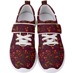 Folk Floral Art Pattern  Flowers Abstract Surface Design  Seamless Pattern Men s Velcro Strap Shoes by Eskimos