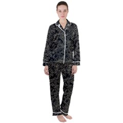 Neon Geometric Pattern Design Satin Long Sleeve Pajamas Set by dflcprintsclothing