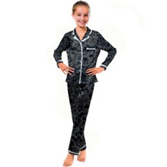 Neon Geometric Pattern Design Kid s Satin Long Sleeve Pajamas Set by dflcprintsclothing