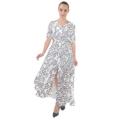 Neon Geometric Pattern Design 2 Waist Tie Boho Maxi Dress by dflcprintsclothing