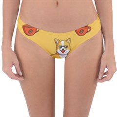 Corgi And Coffee Reversible Hipster Bikini Bottoms by Bigfootshirtshop