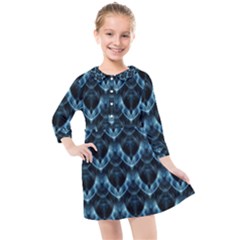 Mermaid Scales Kids  Quarter Sleeve Shirt Dress by MRNStudios