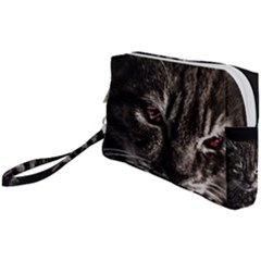 Creepy Kitten Portrait Photo Illustration Wristlet Pouch Bag (Small)