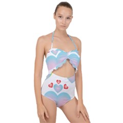 hearth  Scallop Top Cut Out Swimsuit