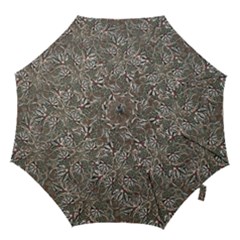 Modern Floral Collage Pattern Design Hook Handle Umbrellas (Small)