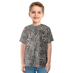 Modern Floral Collage Pattern Design Kids  Sport Mesh Tee